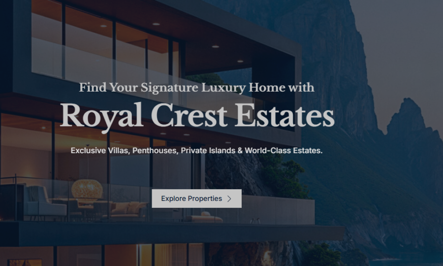 The Royal Crest Estate | Real Estate Digital Presence