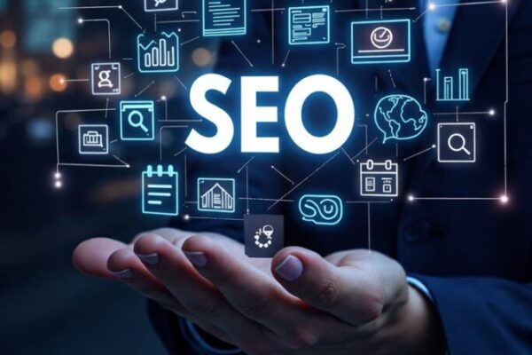 How to do local SEO concept with digital icons and search engine optimization elements